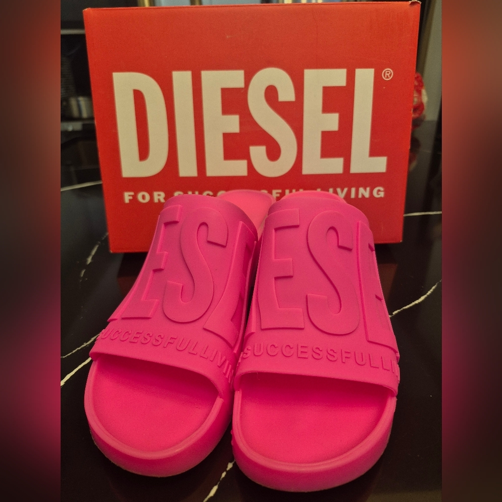 Authentic Diesel Pink Slide Sandals